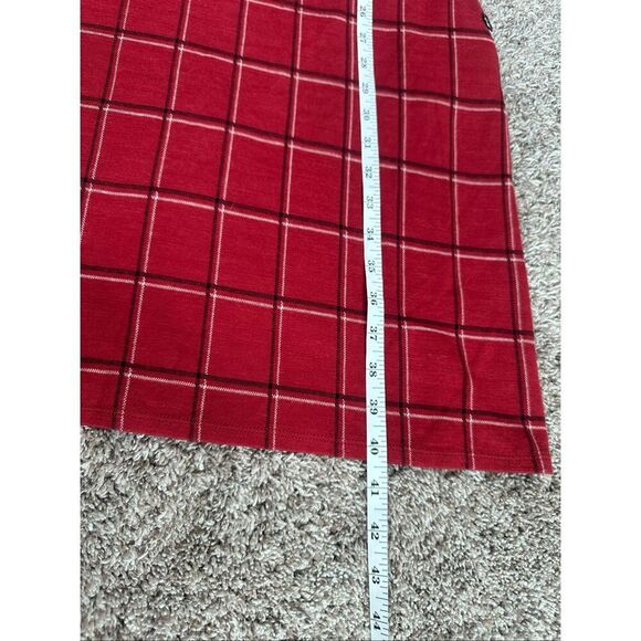 J. Jill Ponte Knit Red Plaid Windowpane Sheath Shift Short Sleeve Dress XLP - Picture 8 of 9